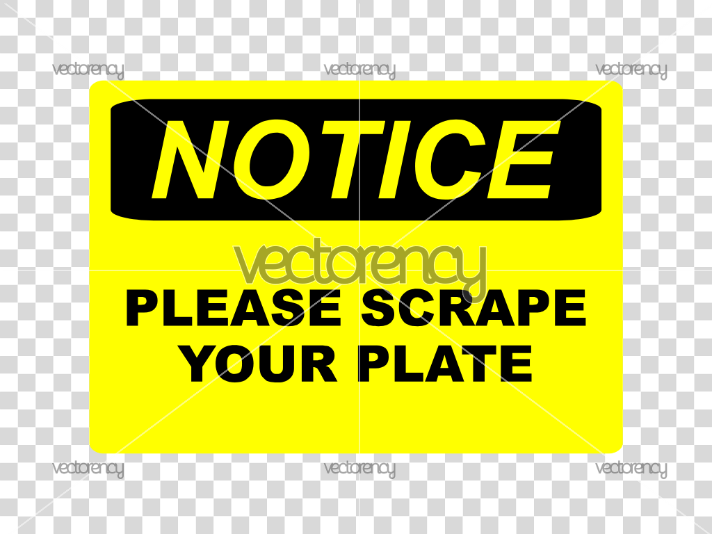 Please Scrape Your Plate Sign Design Image Clipart