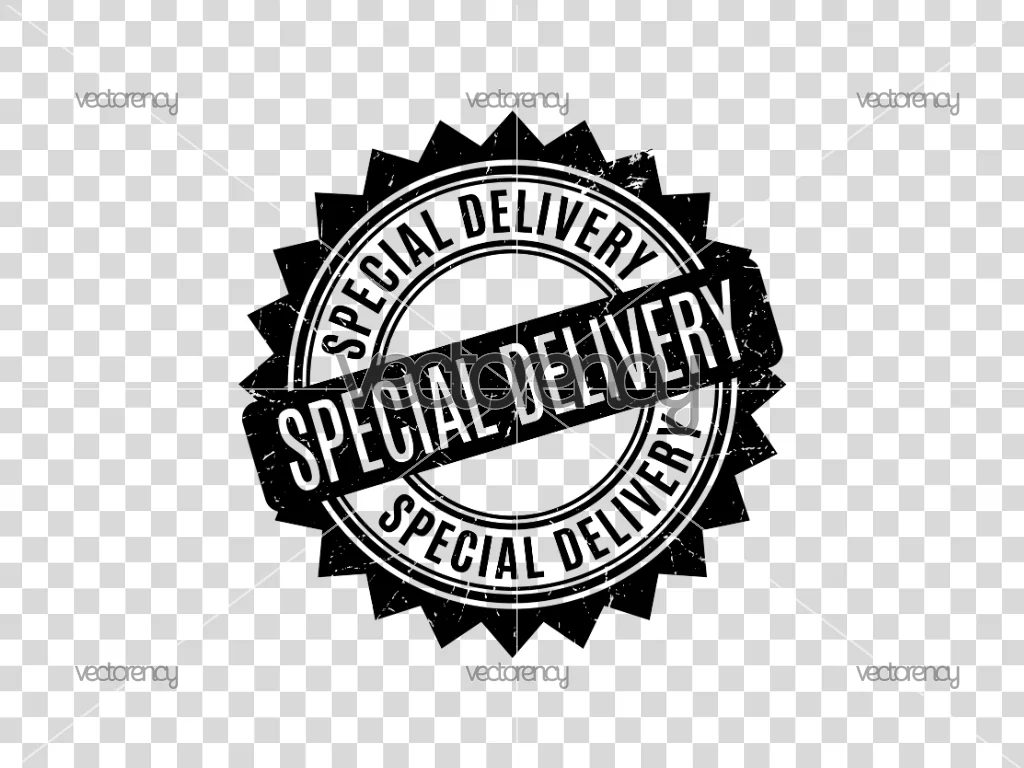 Special Delivery Black Stamp PNG