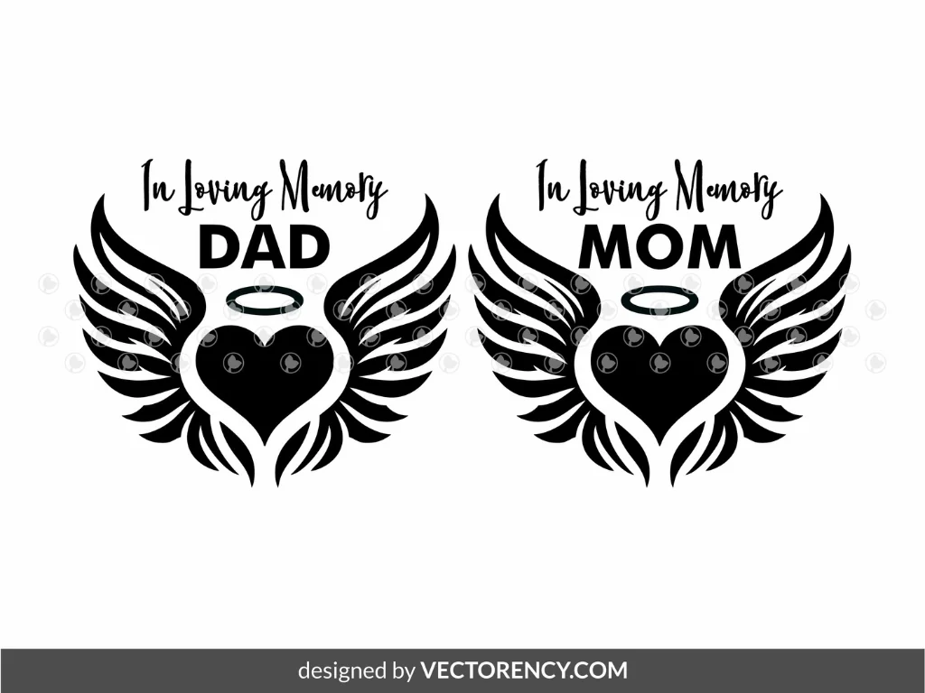 In Loving Memory Dad Mom Designs (SVG, PNG, EPS, DXF)