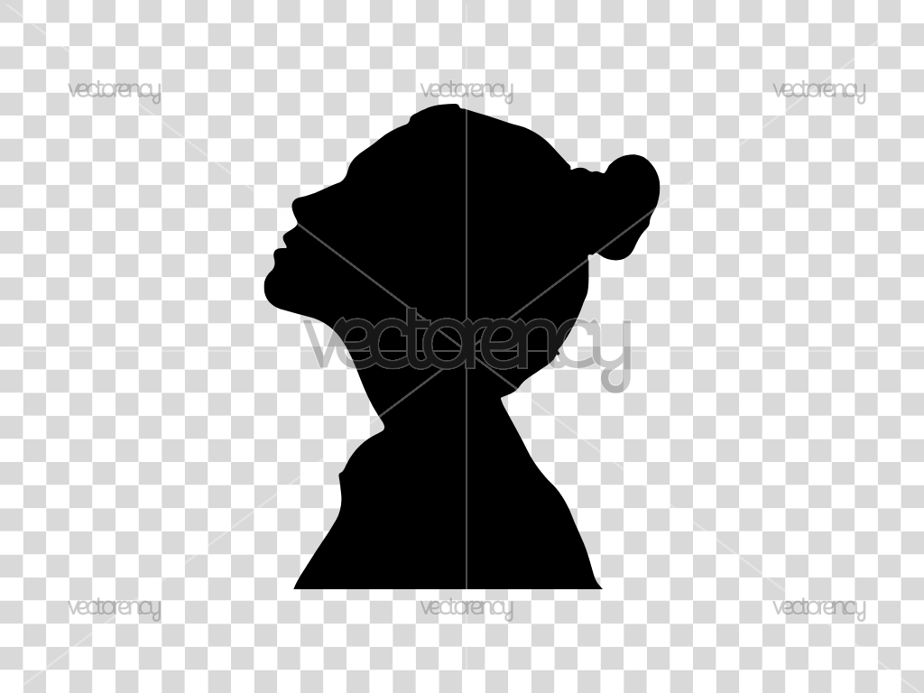 Hair Bun Beautiful Women Silhouette Image