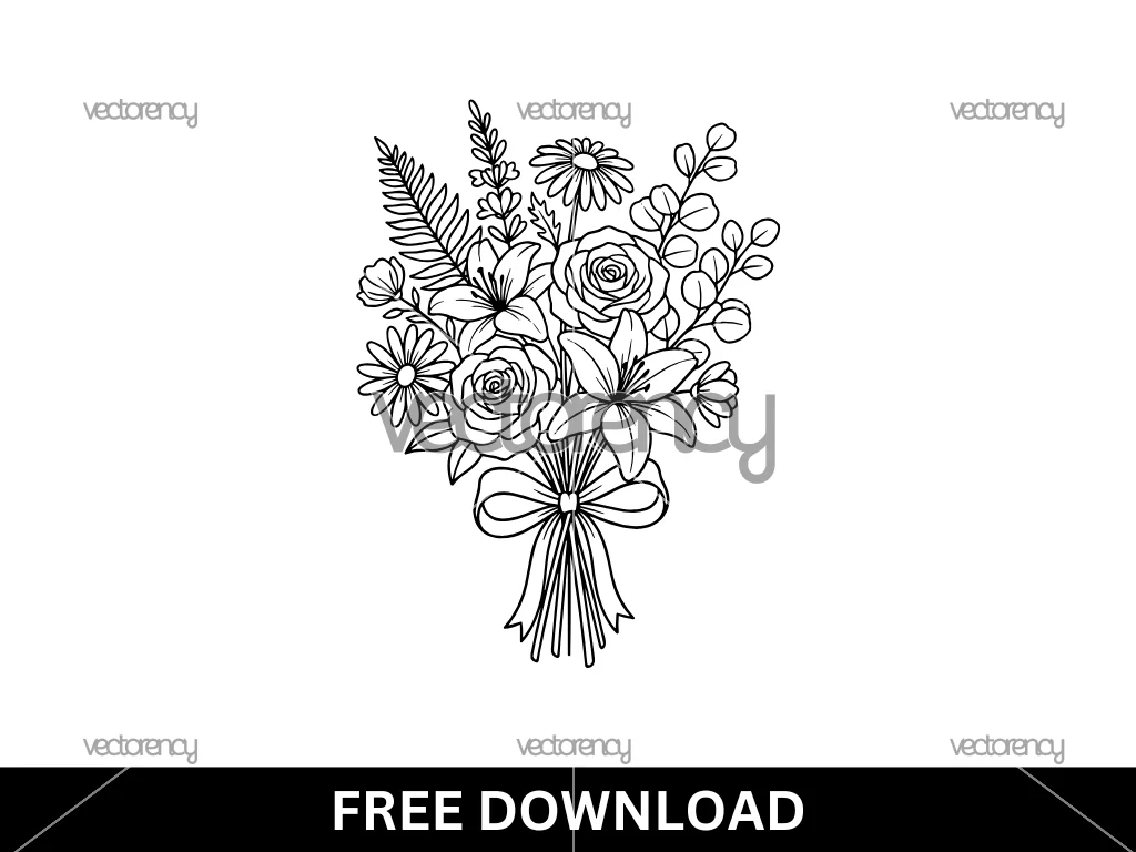 Coquette Floral Bouquet SVG Free