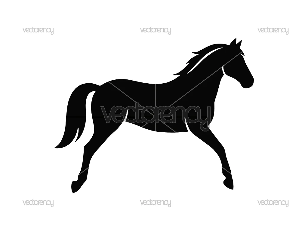 Horse Walking Black Silhouette Vector SVG