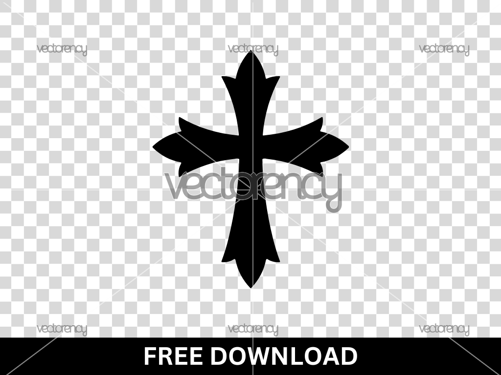 Cross Symbol Design Black and White SVG