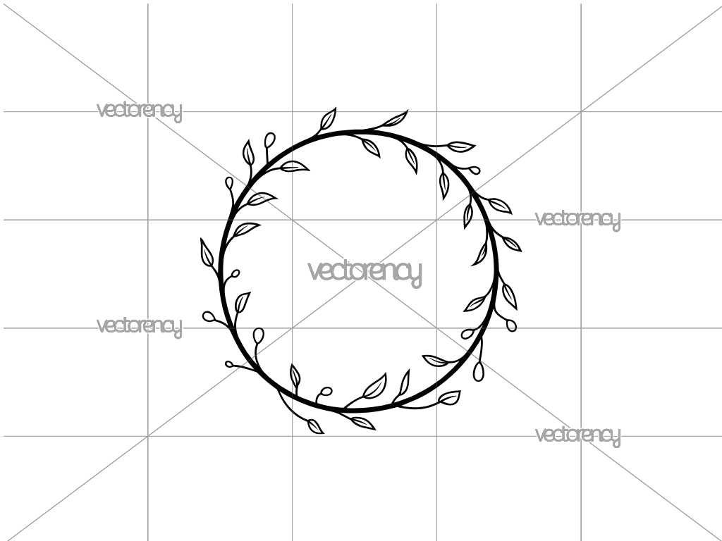 Vines Circle SVG