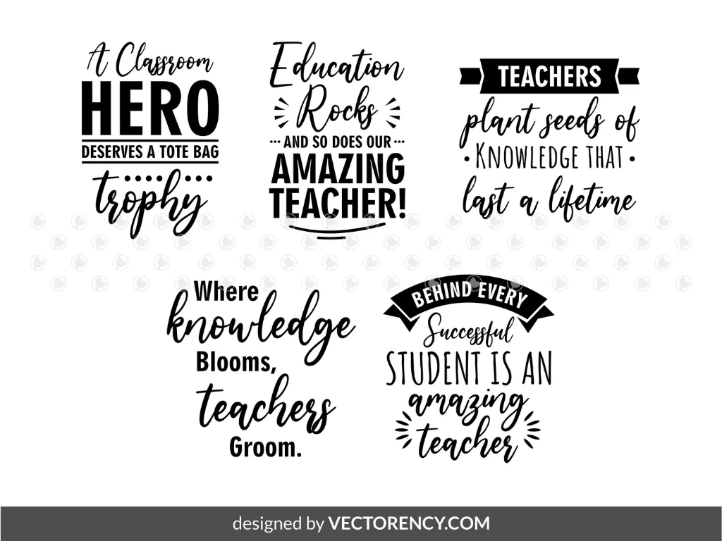 Teacher Appreciation SVG Bundle for Teacher Appreciation