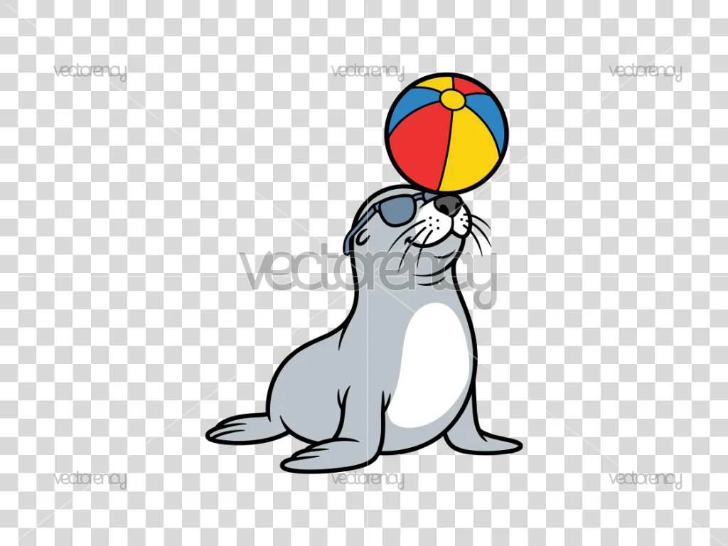 Cute Summer Sea Lion PNG