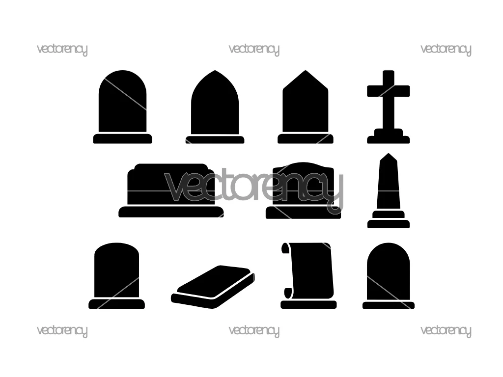 Tombstones SVG Vector Silhouette