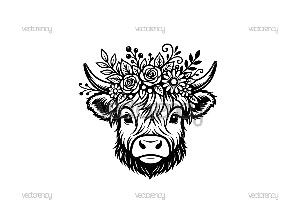 Simple Highland Cow SVG