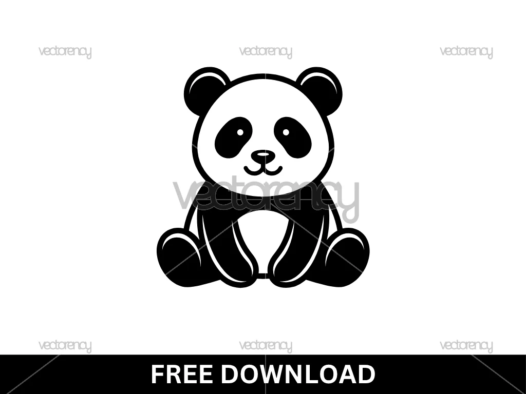 Free SVG Cute Little Panda Digital File