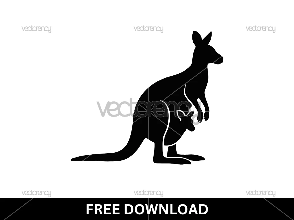 Kangaroo SVG Free Vector Stock