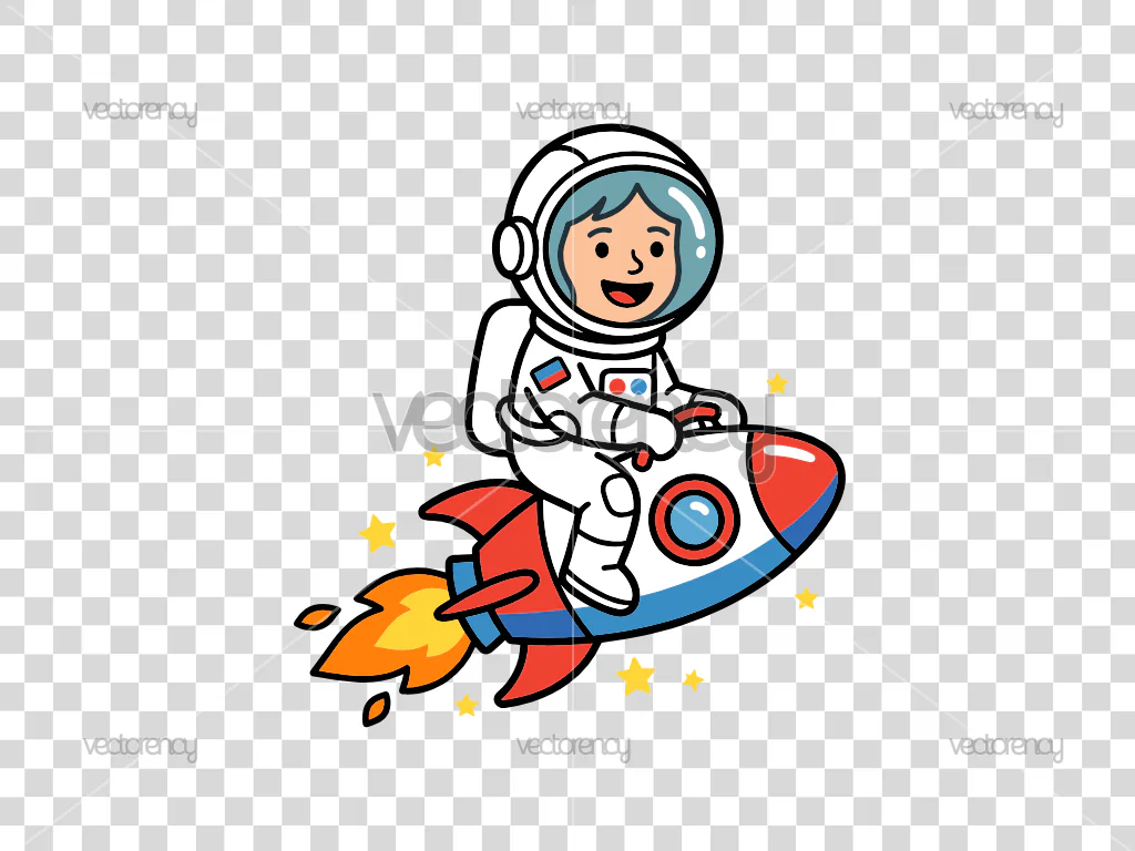 Girl Astronaut Clipart Vector
