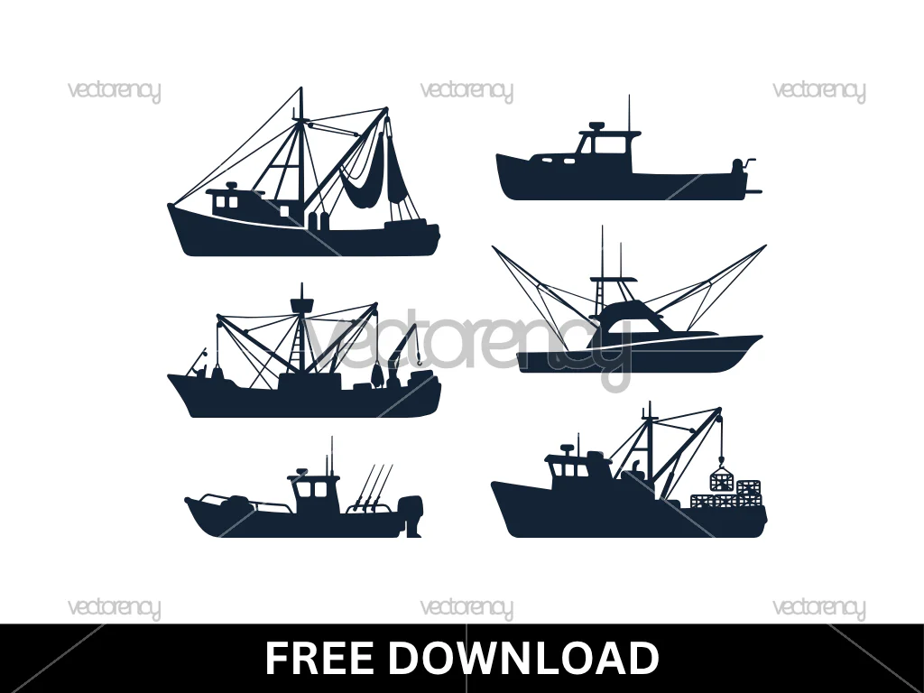 Fishing Boat Silhouette Cricut SVG Free