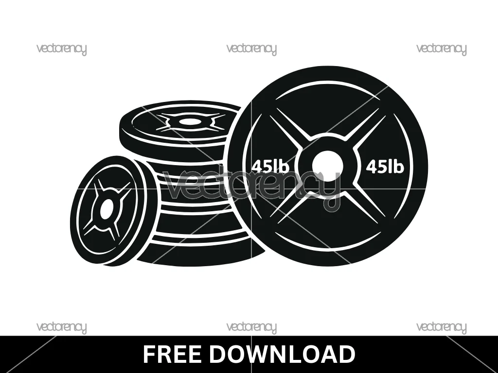45lb Weight Plates SVG Free Gym