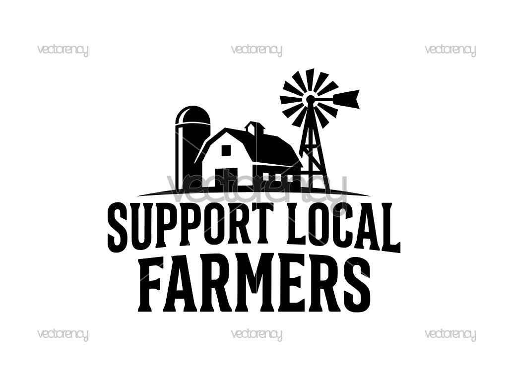 Support Local Farmers Logo SVG