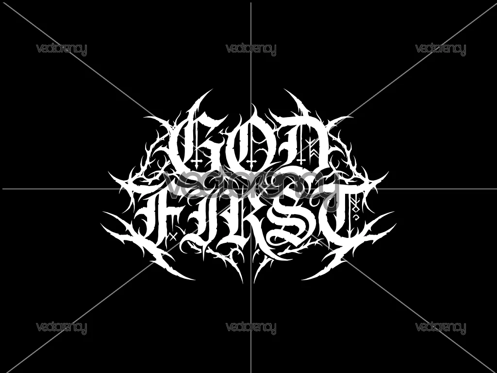 God First Metal Band Logo Template Vector EPS