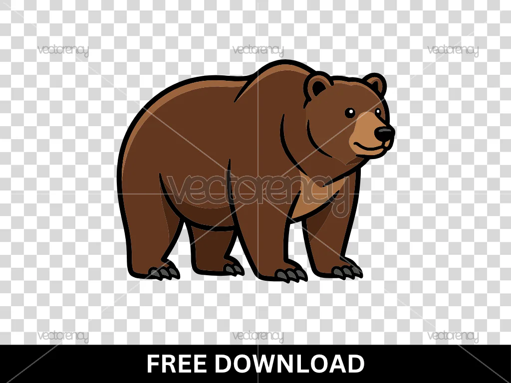 Grizzly Bear Clipart Free SVG PNG Files