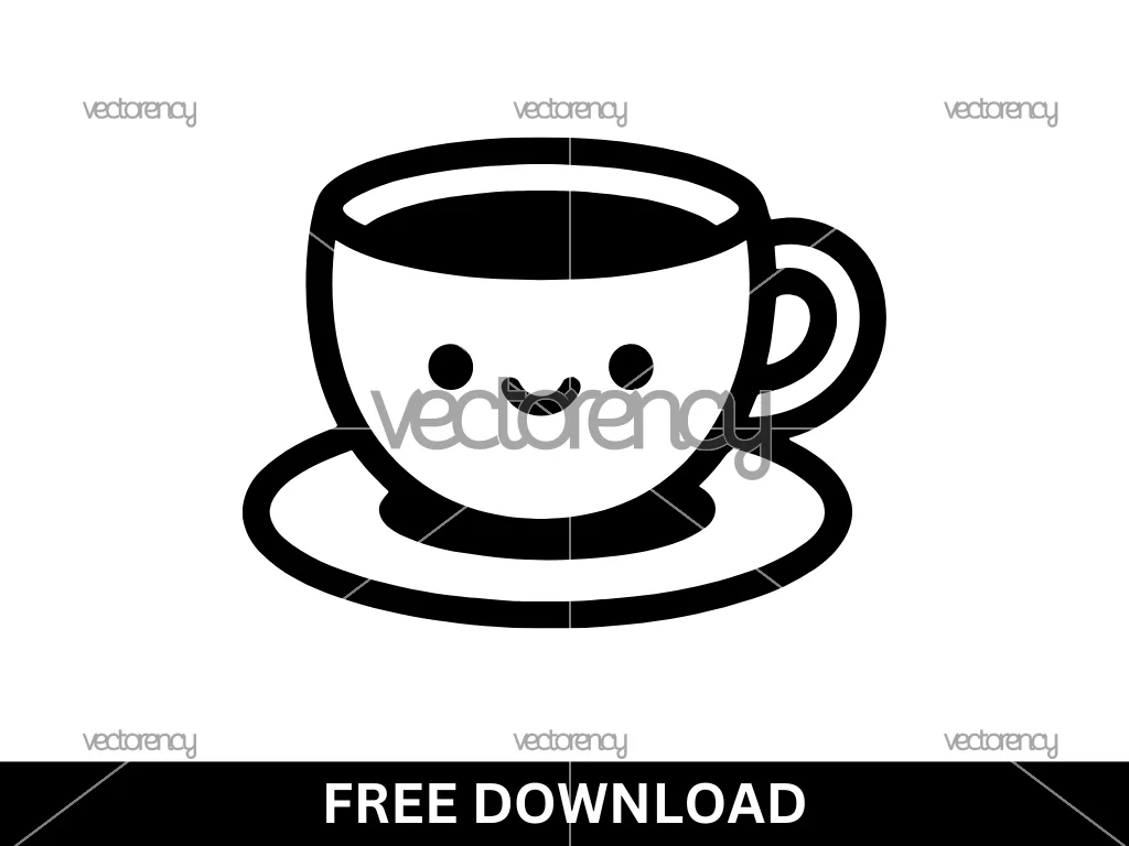 Free Kawaii Cup Tea SVG