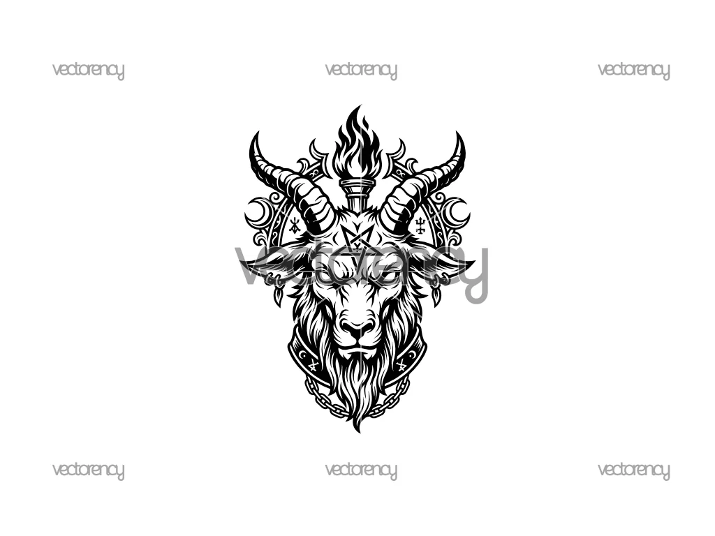 Baphomet Head Vector Illustration