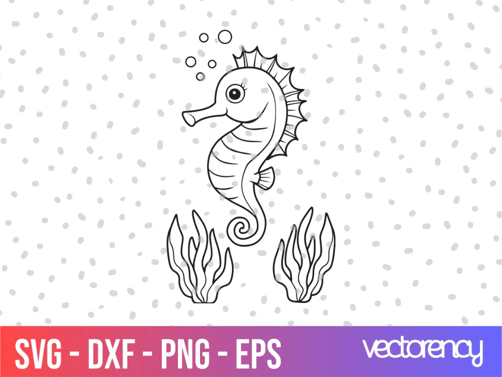 Baby Seahorse SVG Clipart Image SVG