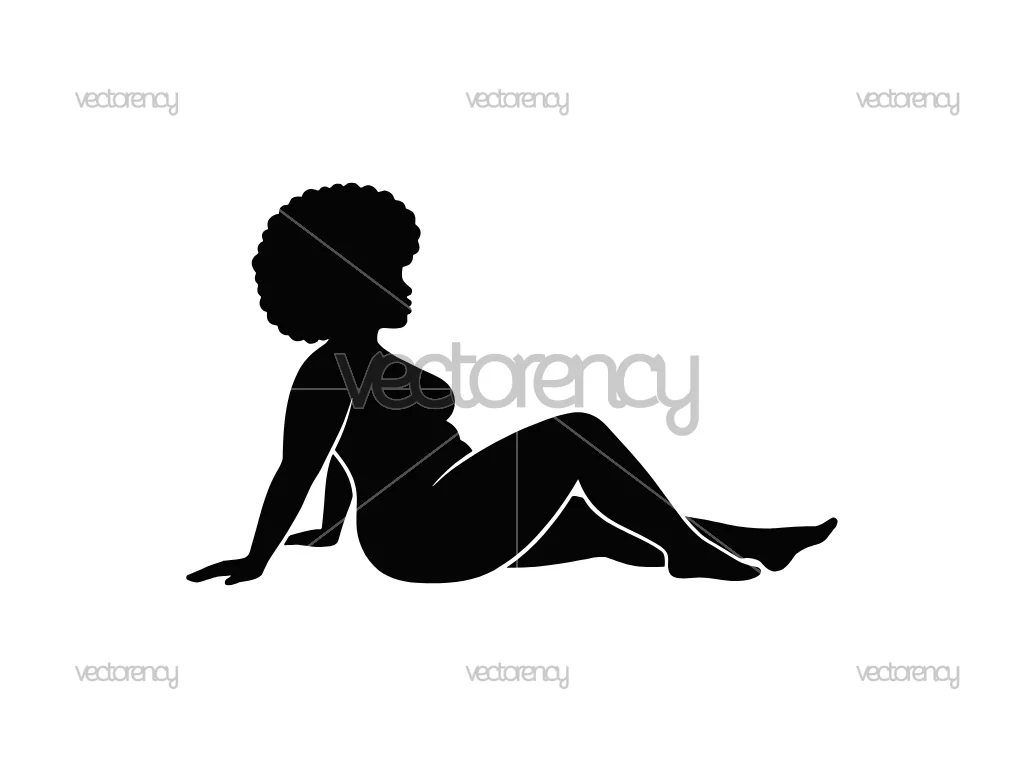 Afro Woman Mudflap Sexy Fat Vector SVG