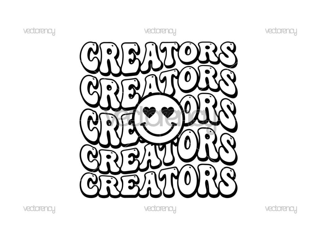 Creators Text Wavy Shirt Design Vector PNG EPS SVG