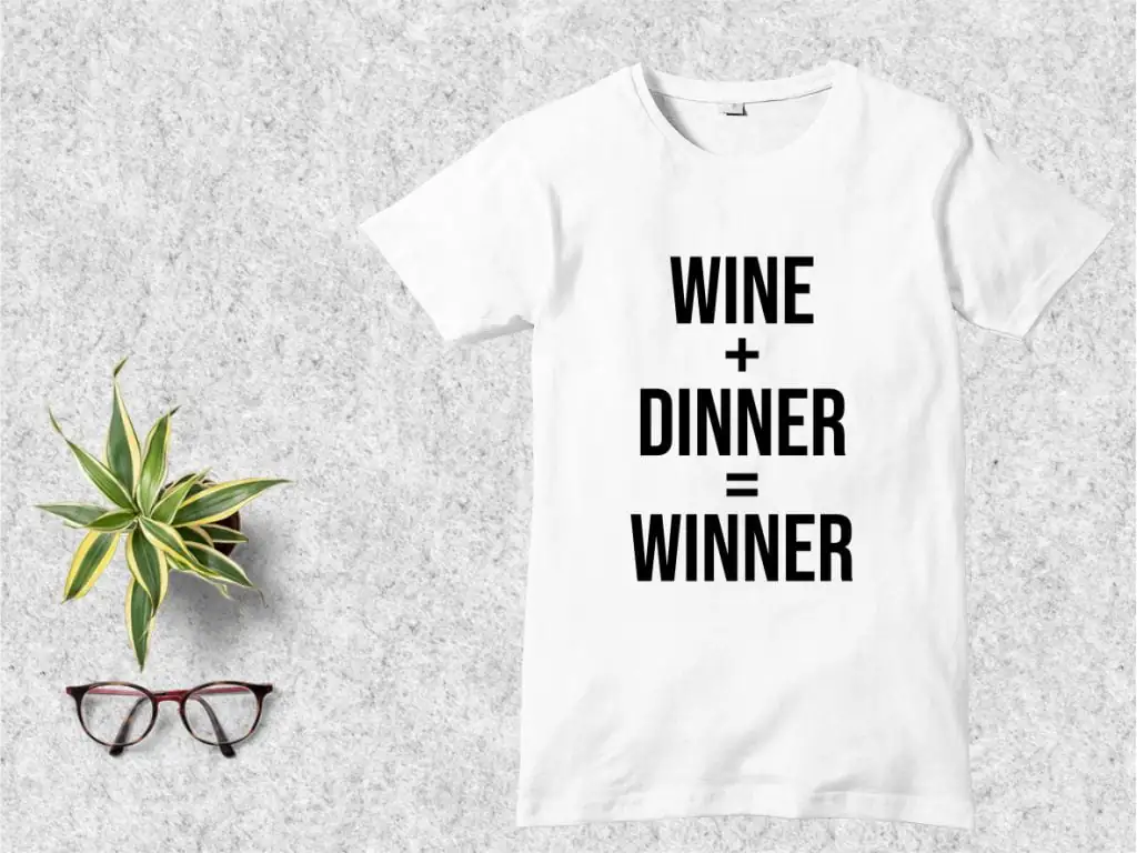 Wine + Dinner = Winner SVG