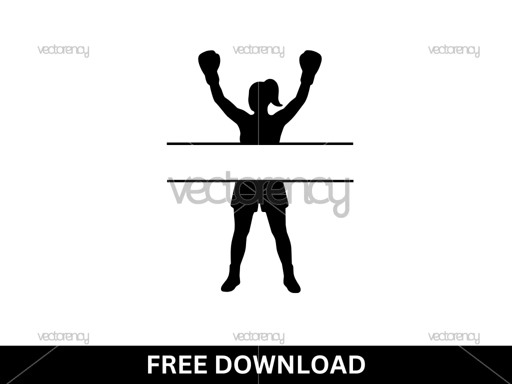 Women Boxing Monogram SVG Cut File