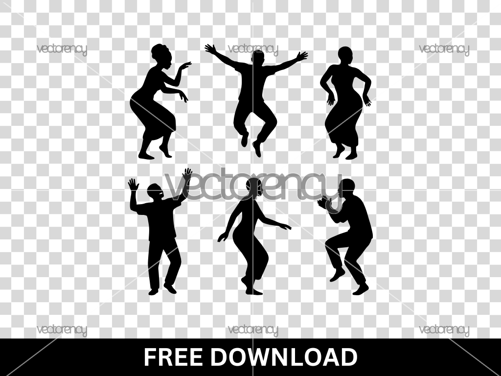 African Dance Vector Silhouette