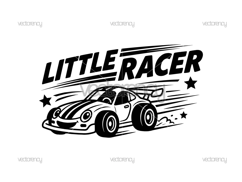 Little Racer Racing Kids Design Vector PNG
