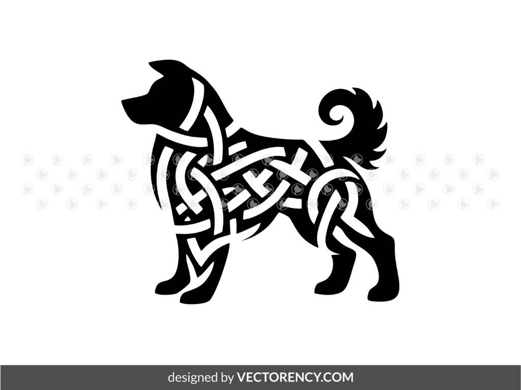 Stencil Dog Celtic SVG Cut Files for Cricut Xtool