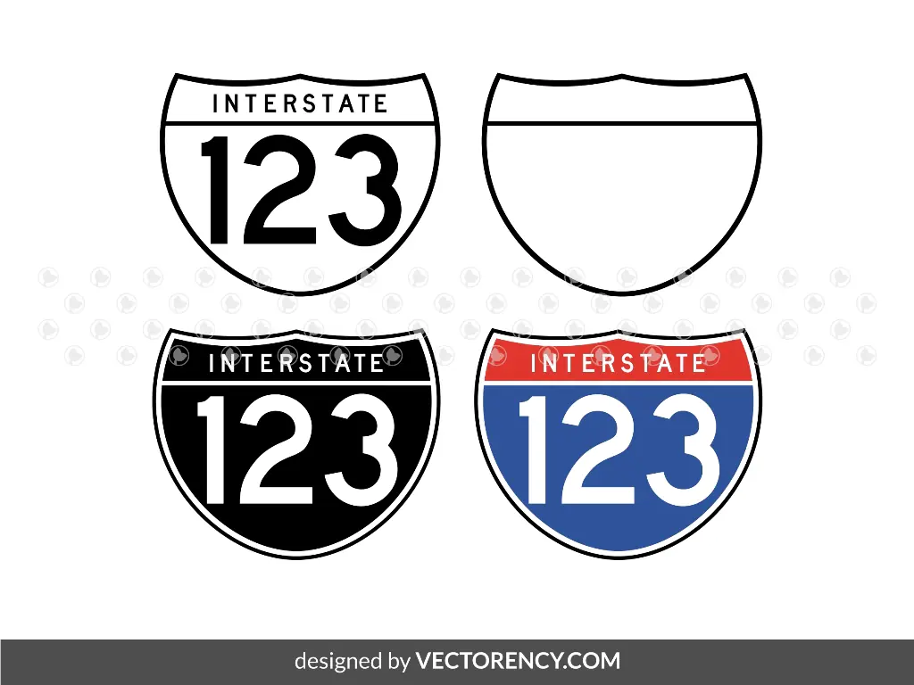 Interstate 123 Symbol SVG Vector PNG