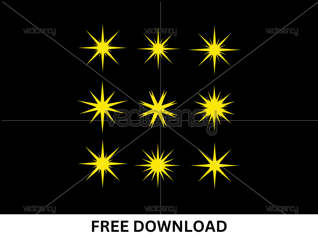 Sparkling Stars Flare Vector SVG Free