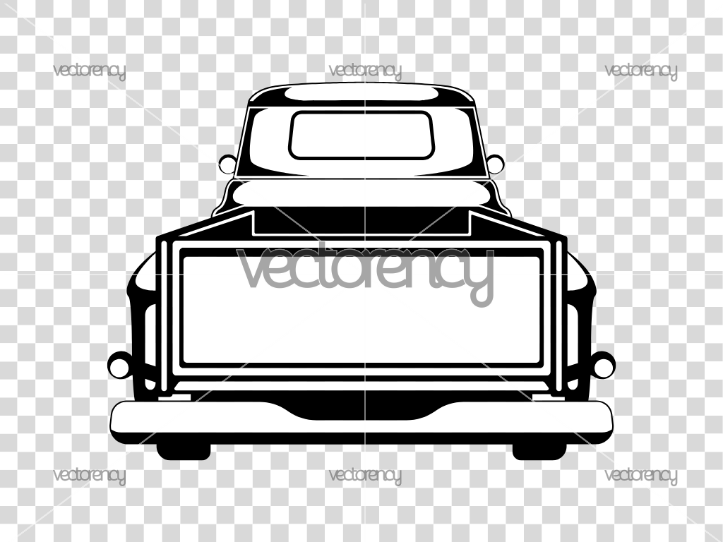 Red Pickup Truck Old SVG Vector PNG