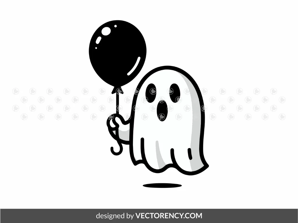 Cute Ghost Face Design Vector