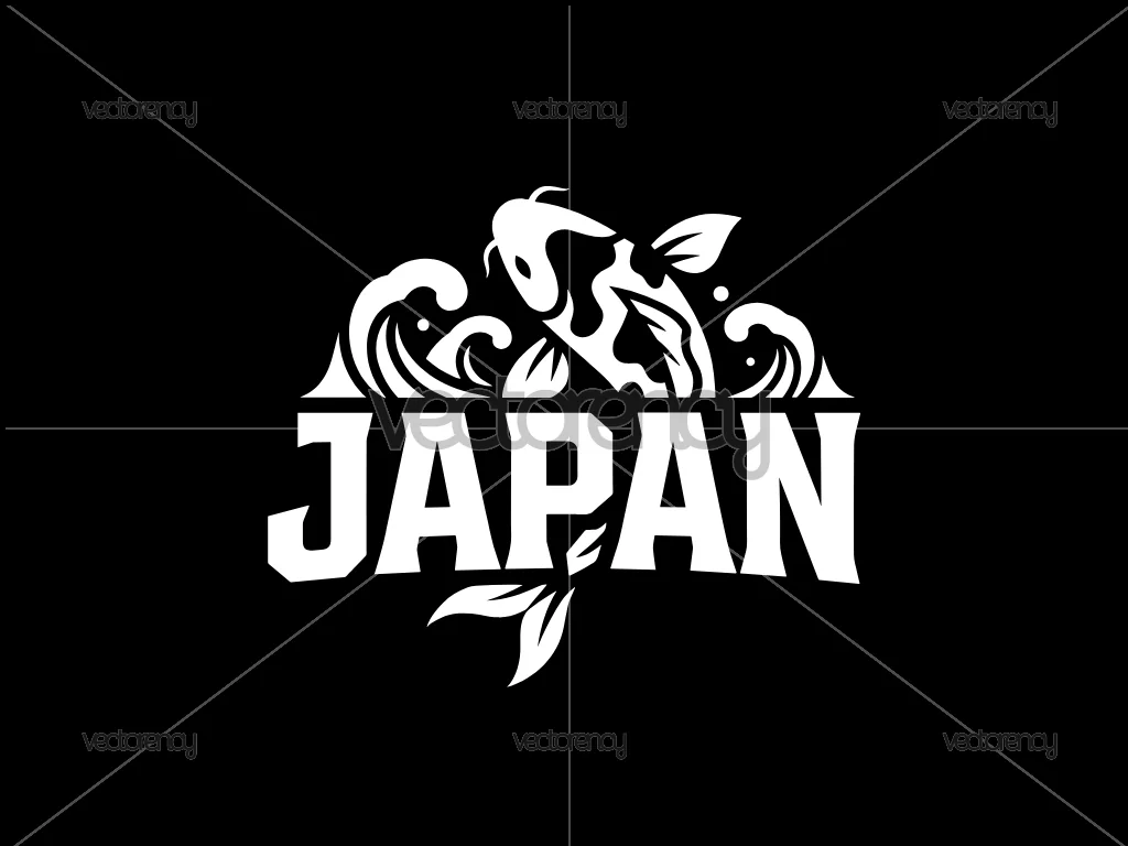 Japan Koi Fish Illustration Design Vector