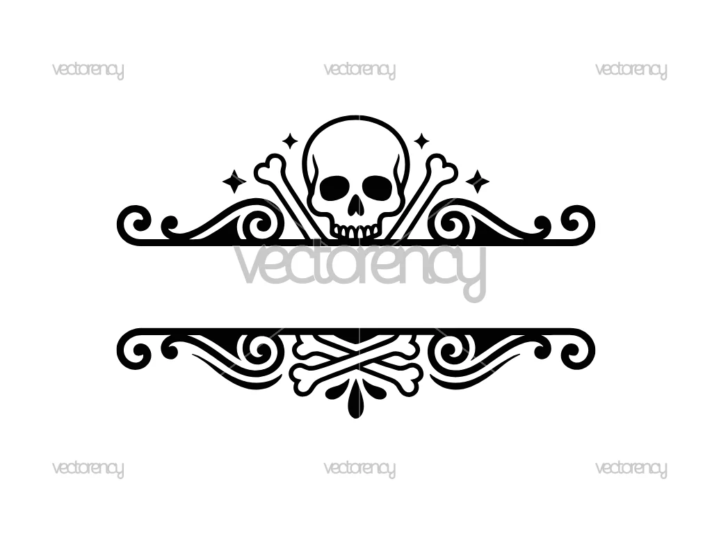 Skull Monogram SVG Halloween
