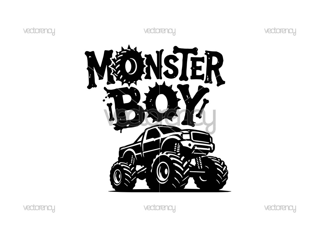 Monster Boy Design Monster Truck SVG PNG