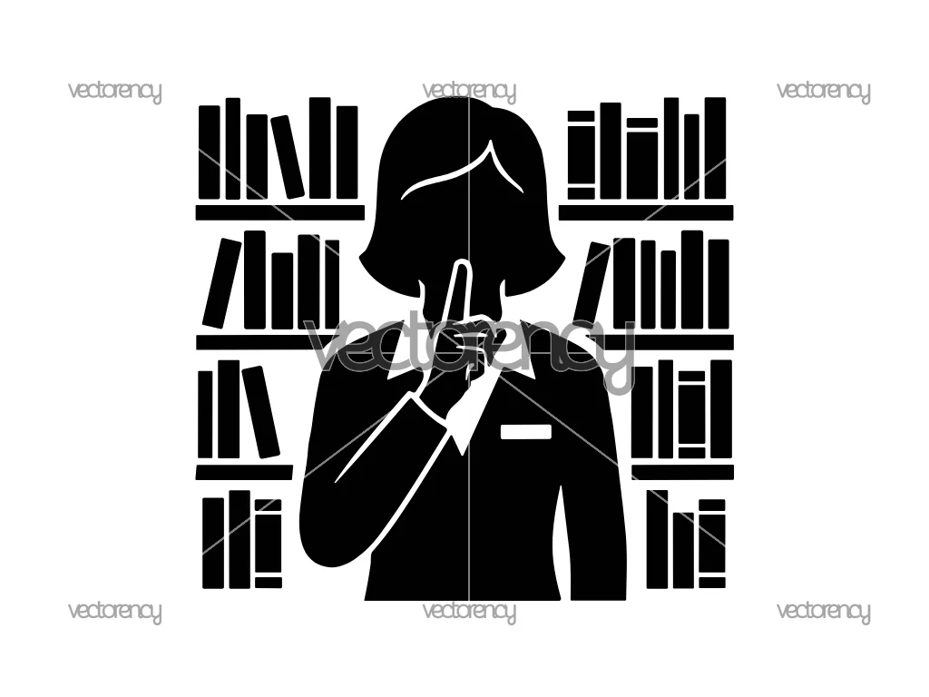 Library Staff Character Illustration SVG
