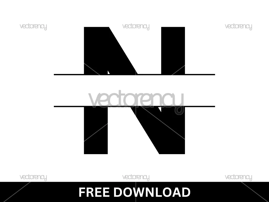 N Monogram SVG Cricut Free Download