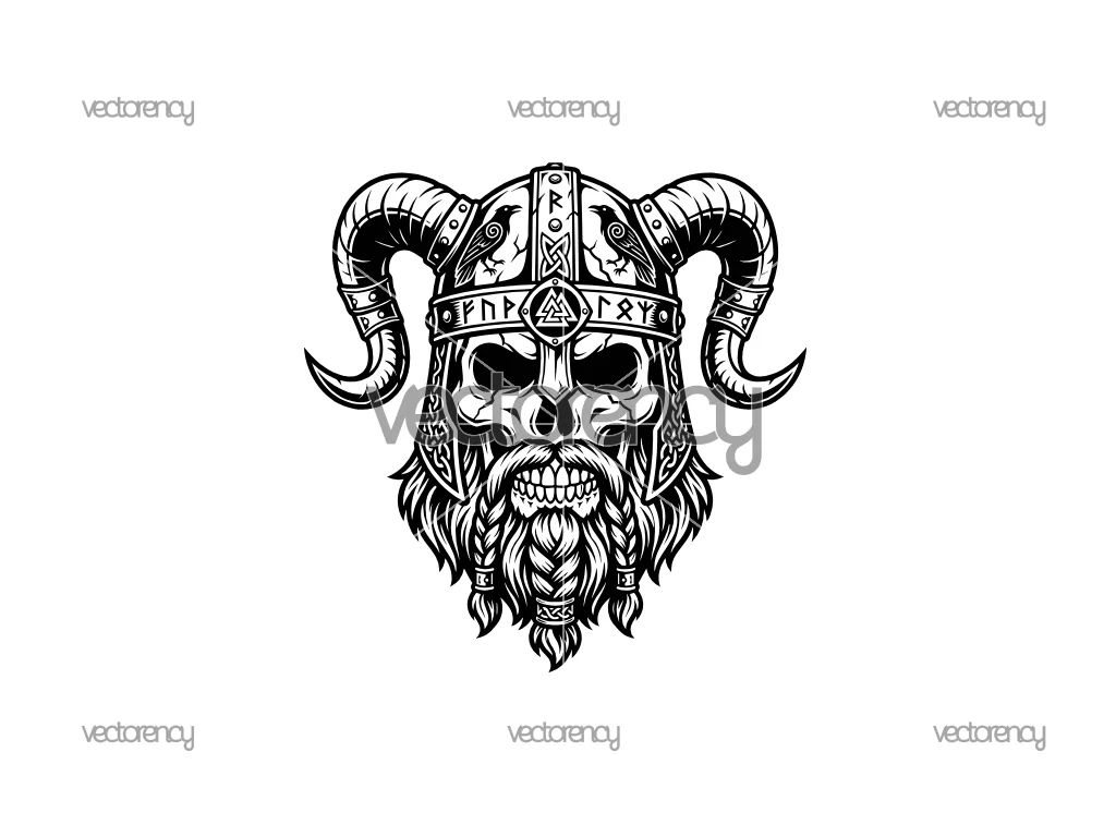 Skull Head Viking Vector