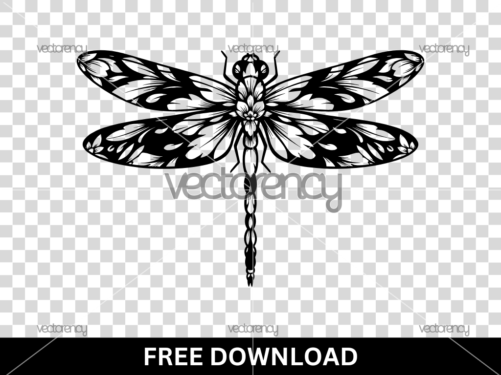 Floral Dragonfly SVG Free for Cricut