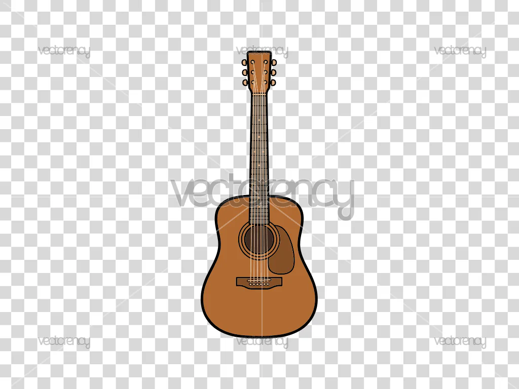 Vintage Acoustic Guitar Silhouette SVG PNG EPS