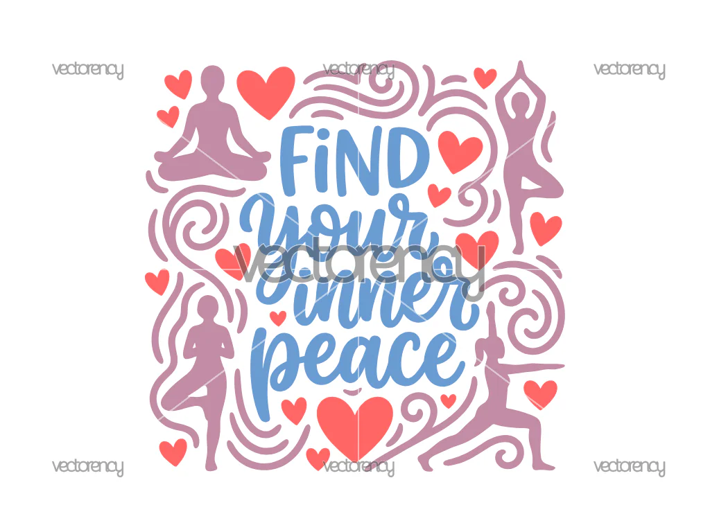 Find Your Inner Peace, Yoga Quotes SVG PNG EPS DXF