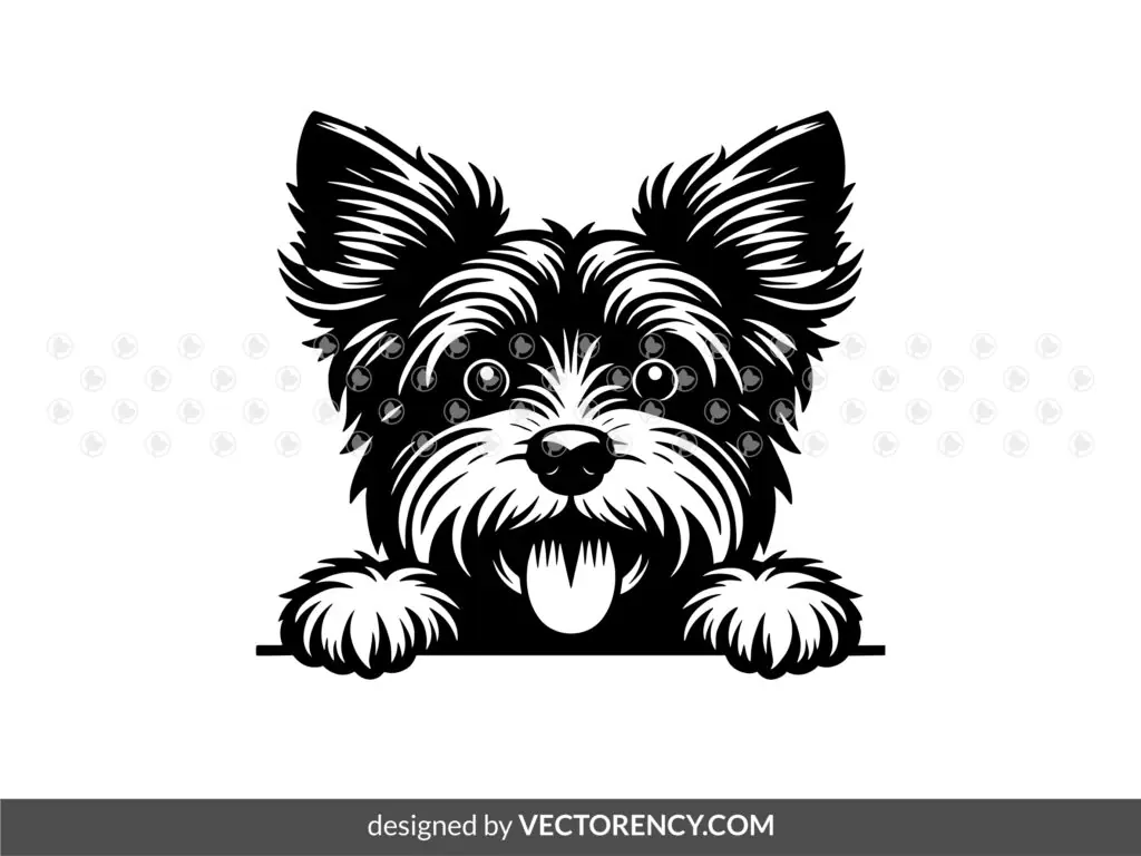 Peeking Australian Terrier Dog Vector Pet PNG SVG