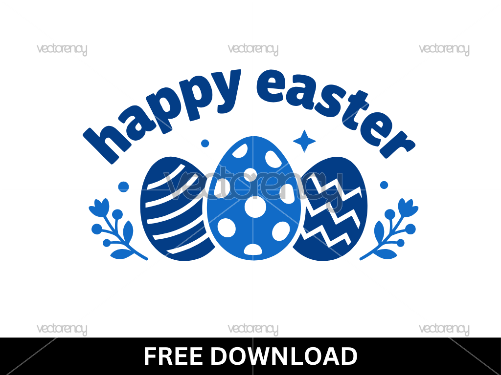 Cute Happy Easter Eggs SVG Free