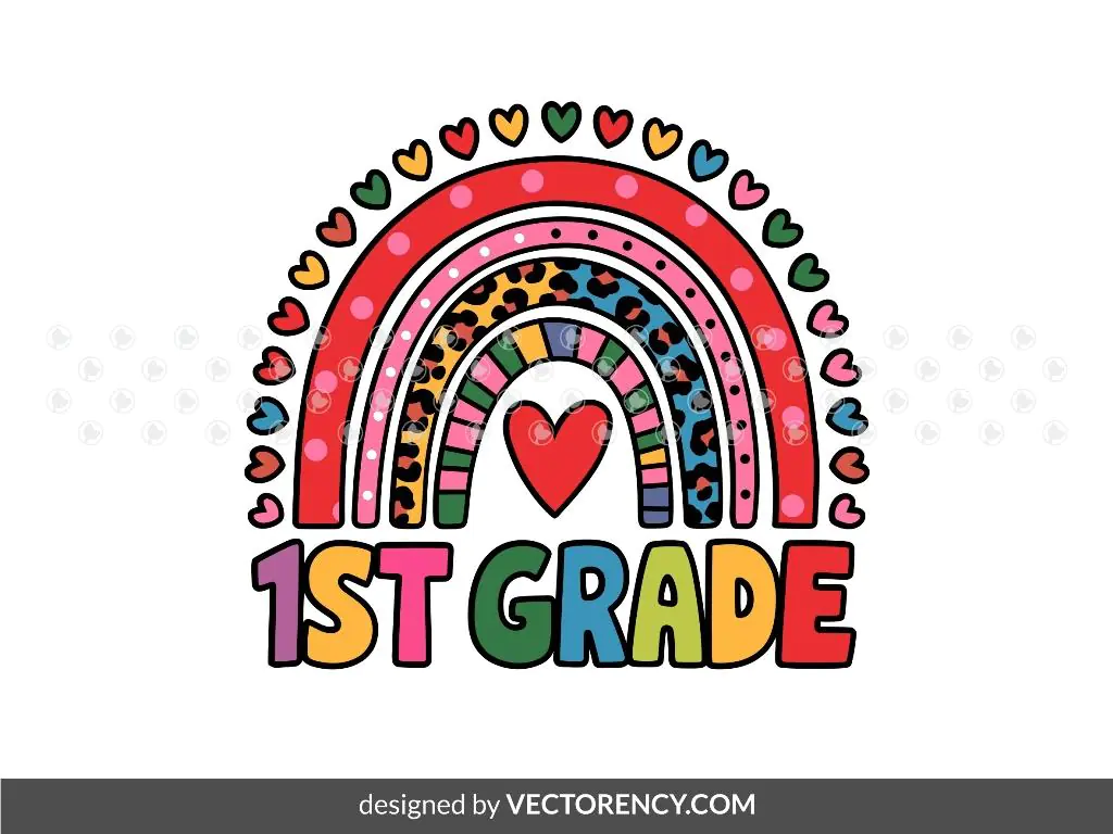 Rainbow 1st Grade School PNG EPS SVG