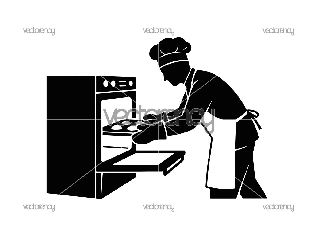 Baker Worker Character Illustration SVG