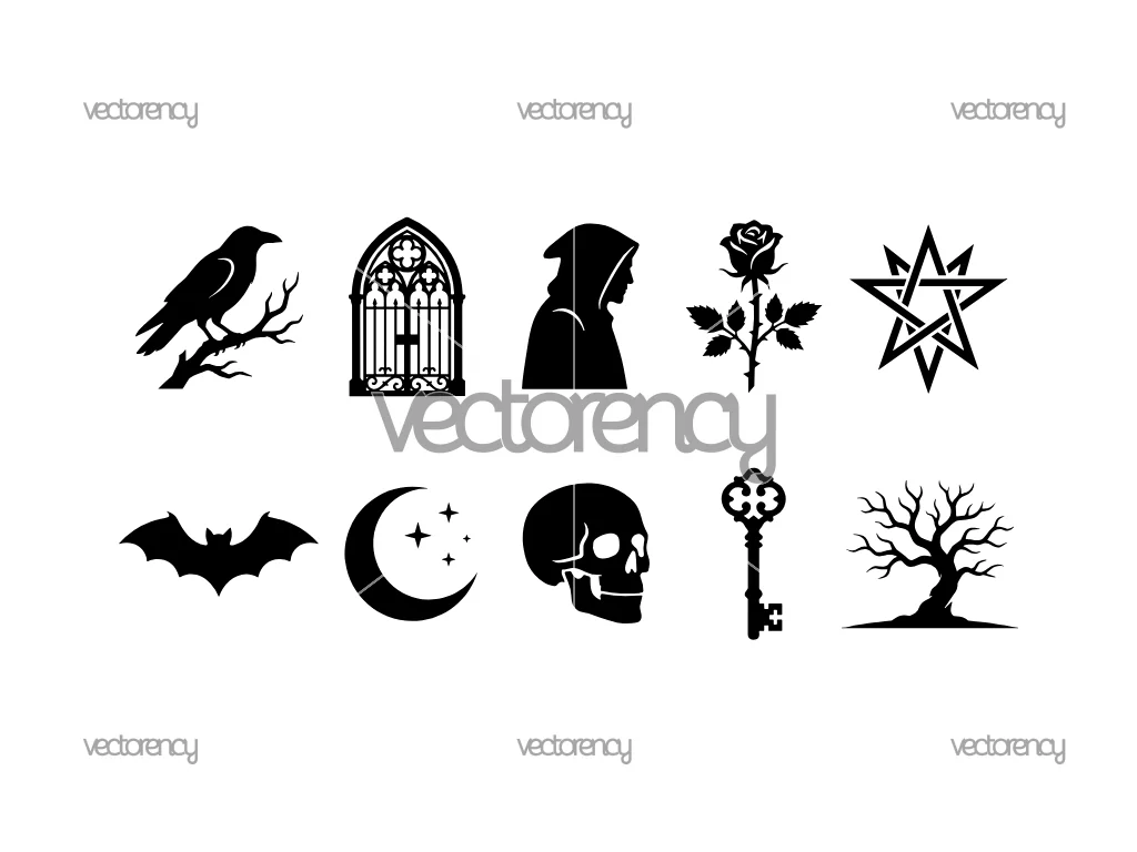 Dark Ambient and Goth Metal Vector Silhouette SVG Vector