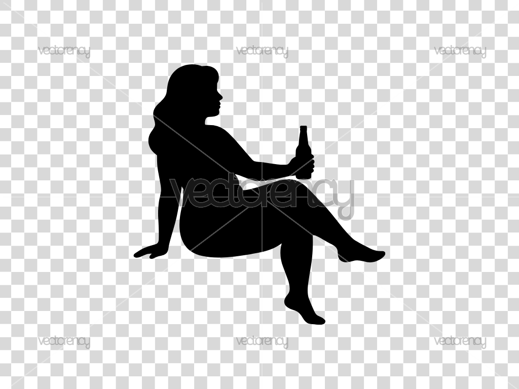 Mudflap Girl With Beer Bottle SVG