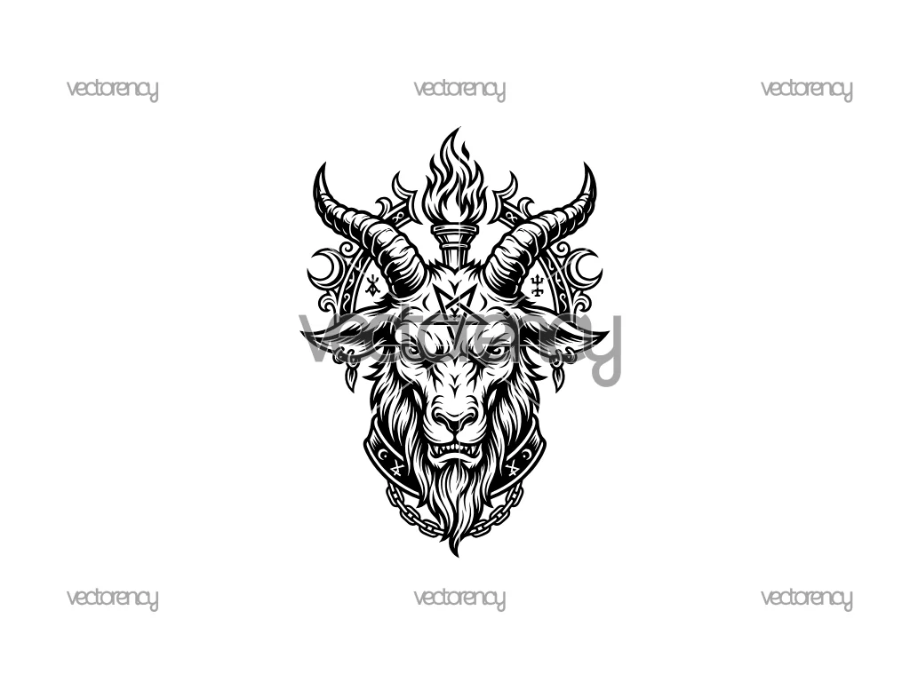 Demon Baphomet Satanic Symbol Vector